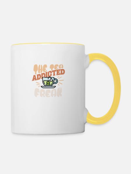 Tee-Junkie - Tasse zweifarbig - Weiß/Gelb