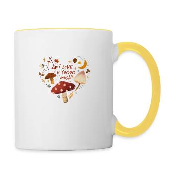 I love you sooo mush! - Tasse zweifarbig - Weiß/Gelb - Rechts