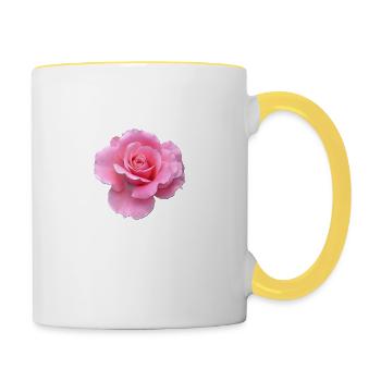 Pink Rose - Contrasting Mug - white/yellow - Right