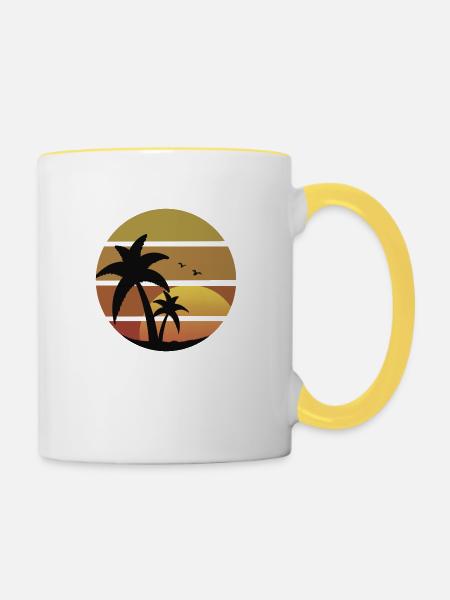 Paradies - Tasse zweifarbig - Weiß/Gelb