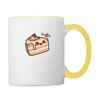 Loving piece of cake - Contrasting Mug - white/yellow - Right