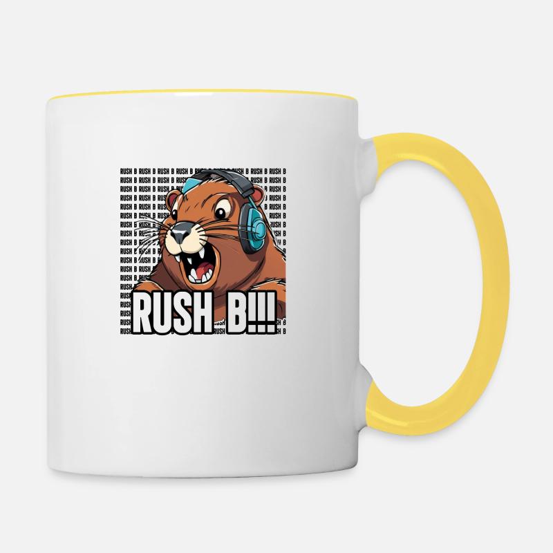 Bober de jeu RUSH B - Mug contrasté - blanc/jaune