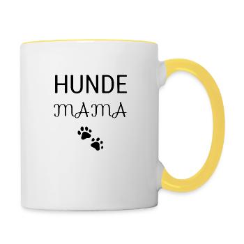 Hunde Mama - Tasse zweifarbig - Weiß/Gelb - Rechts