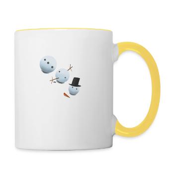 Fallen Snowman - Contrasting Mug - white/yellow - Right
