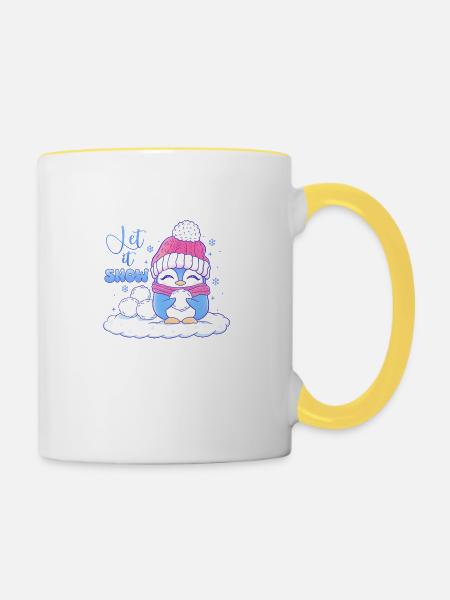 Let It Snow - Tasse zweifarbig - Weiß/Gelb