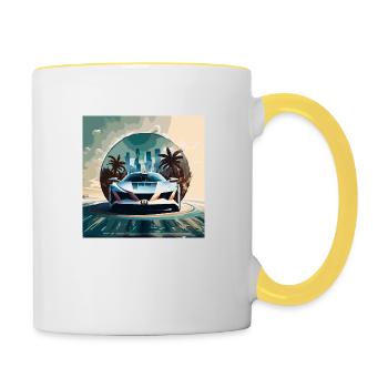 Miami Portal Escape (Miami Collection) - Tasse zweifarbig - Weiß/Gelb - Rechts
