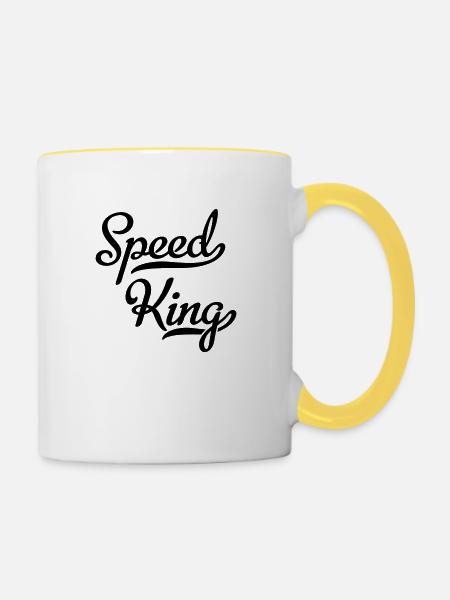 Speed King - Tasse zweifarbig - Weiß/Gelb