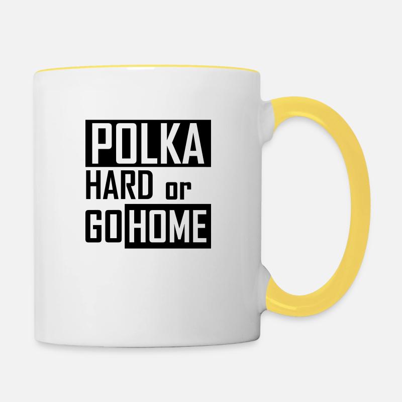 Polka hard or go home - Contrasting Mug - white/yellow