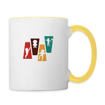 Astronaute rétro vintage - idée cadeau astronaute - Mug contrasté - blanc/jaune - Droite