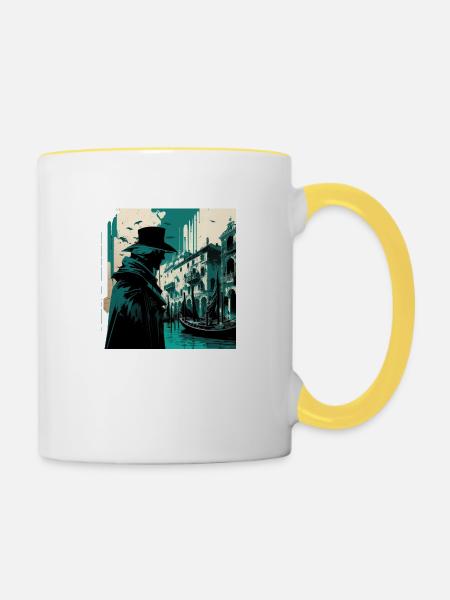 Venedig - Tasse zweifarbig - Weiß/Gelb