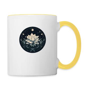 Lotusblüte - Tasse zweifarbig - Weiß/Gelb - Rechts