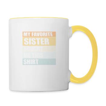 Ma sœur préférée m’a acheté cette chemise Spruch - Mug contrasté - blanc/jaune - Droite