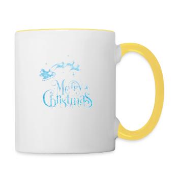Weihnachten Weihnachtsmann Weihnachtsmann ungezogene Feiertage Winter - Tasse zweifarbig - Weiß/Gelb - Rechts