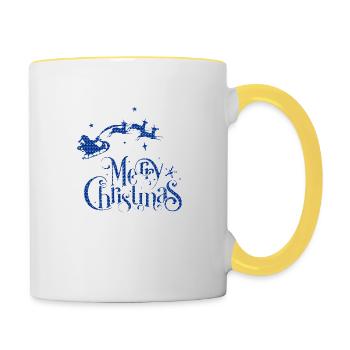 Weihnachten Weihnachtsmann Weihnachtsmann ungezogene Feiertage Winter - Tasse zweifarbig - Weiß/Gelb - Rechts