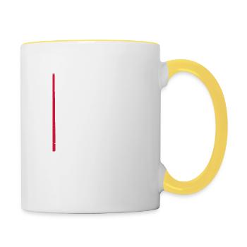 Mangez, dormez, emmenez les enfants faire du sport, répétez le dicton des parents - Mug contrasté - blanc/jaune - Droite