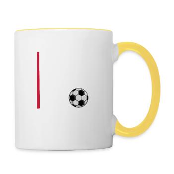 Sorry Can't Soccer Bye Soccer Player Joke Saying - Contrasting Mug - white/yellow - Right