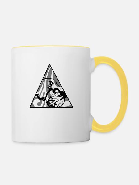 Zaun Bembel v12 - Tasse zweifarbig - Weiß/Gelb