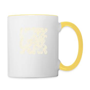 Happy New Year Neujahr - Tasse zweifarbig - Weiß/Gelb - Rechts