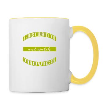 Typographie boulangers devise dinosaure fan père Noël barbes - Mug contrasté - blanc/jaune - Droite