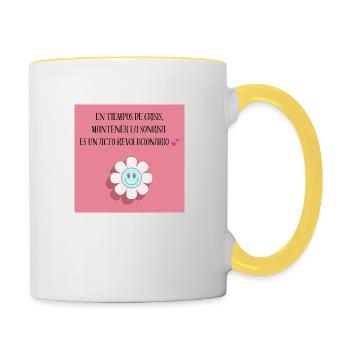Pink crisis - Mug contrasté - blanc/jaune - Droite