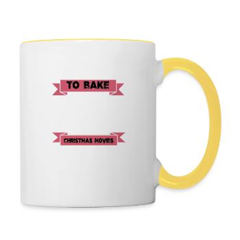 baker awkward birthday present christmas tree - Tasse zweifarbig - Weiß/Gelb - Rechts