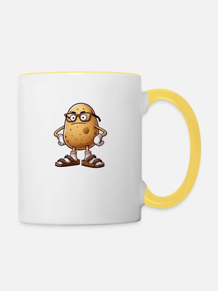 Deutsche Kartoffel - Tasse zweifarbig - Weiß/Gelb