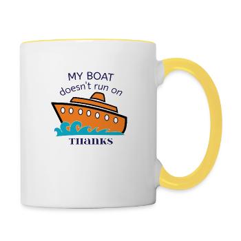 Mein Boot funktioniert nicht - Tasse zweifarbig - Weiß/Gelb - Rechts