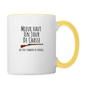 Hunting Gift - Funny Message for Hunter - Contrasting Mug - white/yellow - Right