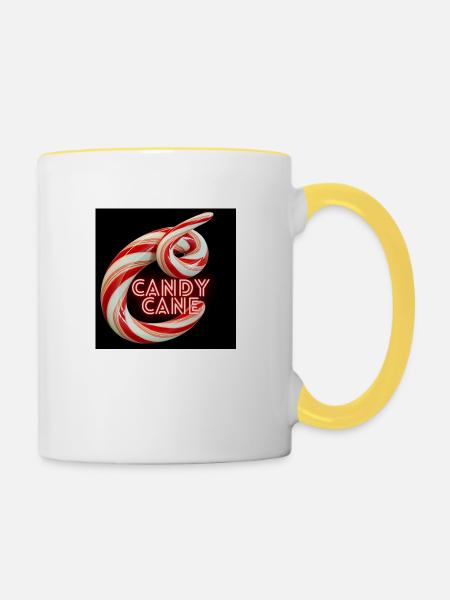 Candy Cane - Tasse zweifarbig - Weiß/Gelb