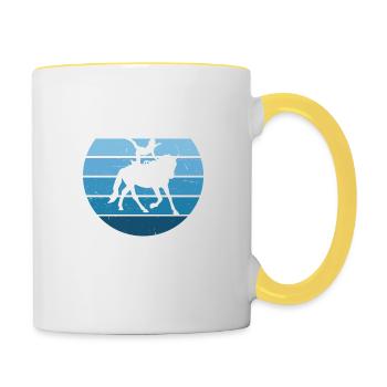 Pferdegymnastik Balanceübungen Akrobatik auf dem P - Tasse zweifarbig - Weiß/Gelb - Rechts