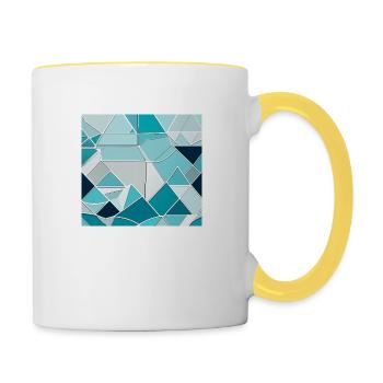 Geometrische Eiskristalle - Tasse zweifarbig - Weiß/Gelb - Rechts