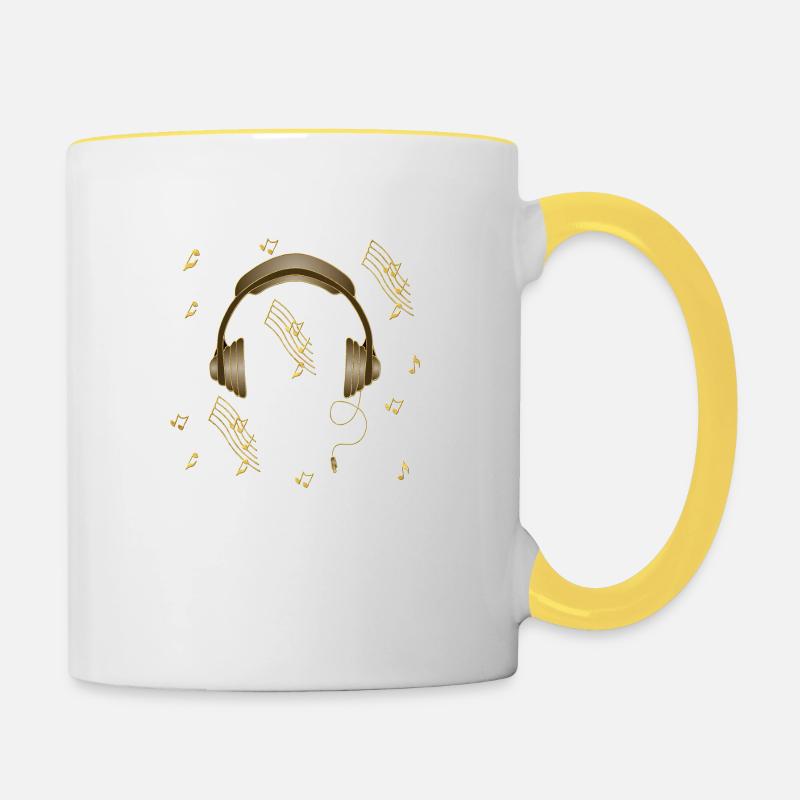 Earphone - Contrasting Mug - white/yellow