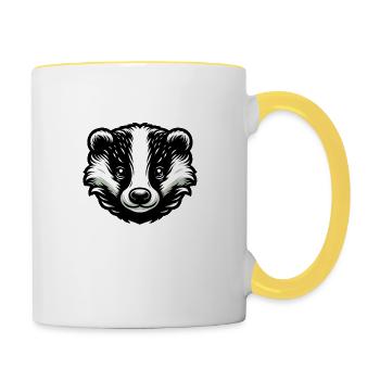 Dachs - Tasse zweifarbig - Weiß/Gelb - Rechts