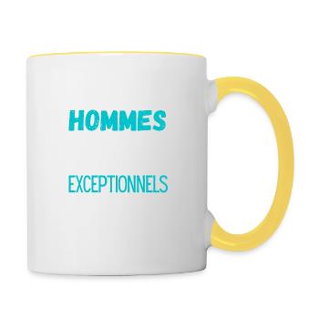 Les hommes nes en Novembre exceptionnels - Mug contrasté - blanc/jaune - Droite
