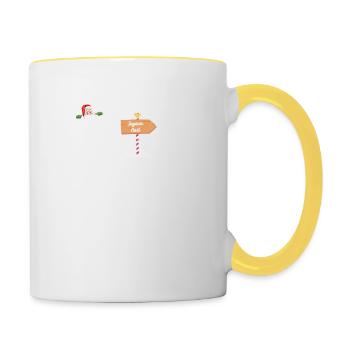 Destination Noël Breton - Mug contrasté - blanc/jaune - Droite