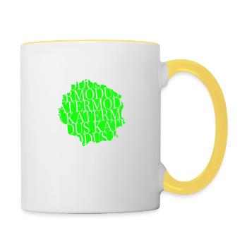 cool humor raubkatze bday katze spaß tier - Tasse zweifarbig - Weiß/Gelb - Rechts