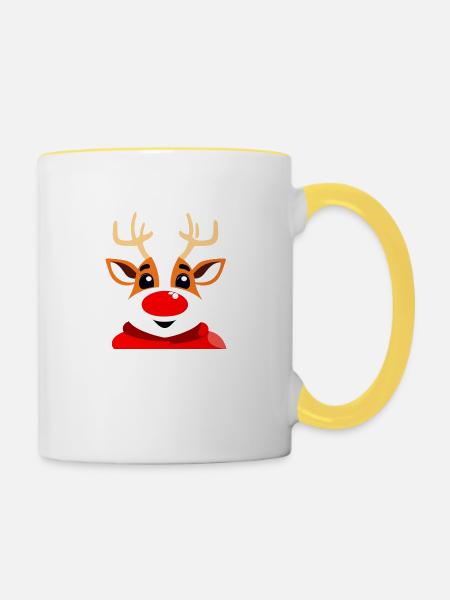 reindeer - Tasse zweifarbig - Weiß/Gelb