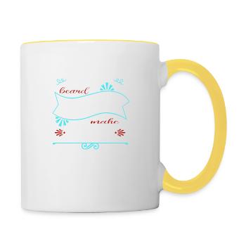 Geek Chubby Chaser Longueur de la barbe - Mug contrasté - blanc/jaune - Droite