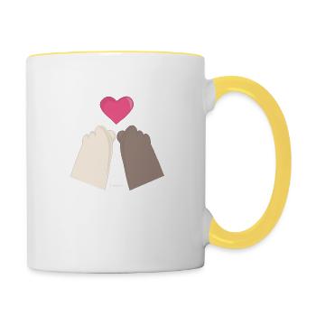 Lean & Loo Finger Hearts - Contrasting Mug - white/yellow - Right