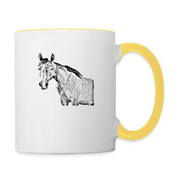 horse - Contrasting Mug - white/yellow - Right