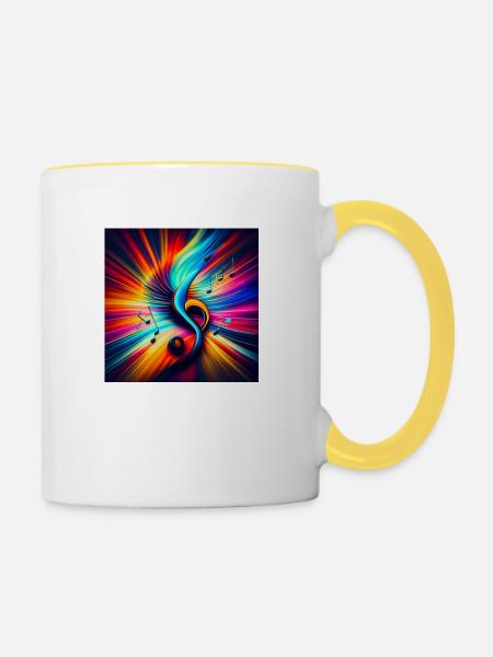 In den Hauptfächern - Tasse zweifarbig - Weiß/Gelb