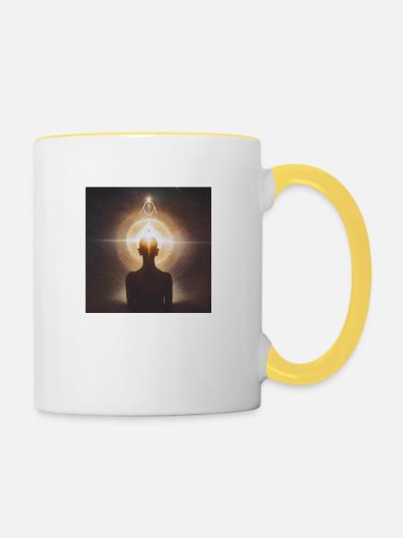 Esoterik - Tasse zweifarbig - Weiß/Gelb