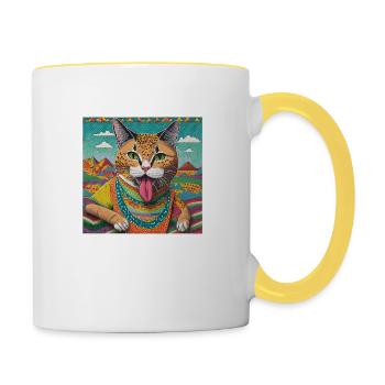 Cool Cat - Tasse zweifarbig - Weiß/Gelb - Rechts