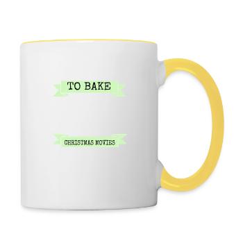 Dinosaur Tshirt Pastry Chef Christmas Vacation - Contrasting Mug - white/yellow - Right