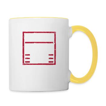 J’ai besoin de mon temps de garage drôle de mécanicien disant - Mug contrasté - blanc/jaune - Droite