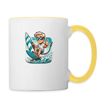 Surf - Mug contrasté - blanc/jaune - Droite