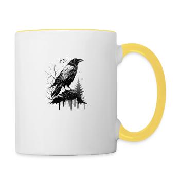 Crow - Contrasting Mug - white/yellow - Right
