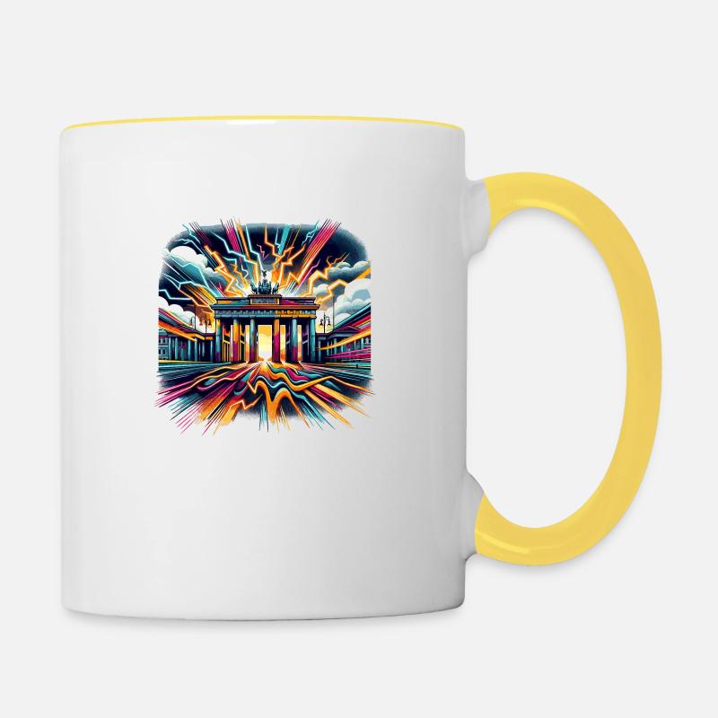 Berlin Electric Vibe - Mug contrasté - blanc/jaune