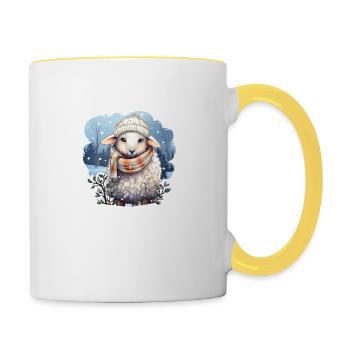 Winter sheep - Contrasting Mug - white/yellow - Right