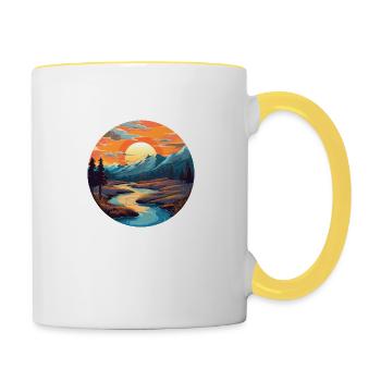 Dreamscape river - Contrasting Mug - white/yellow - Right